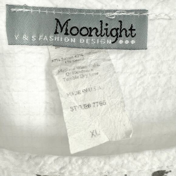 Moonlight by Y & S Sz XL Gray White Wearable Art to Wear Blouse Shirt Top Artsy - Picture 2 of 5